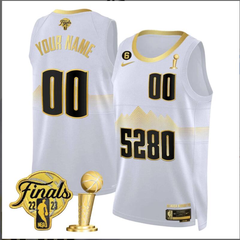 Men Denver Nuggets 2023 Finals Champions Patch Custom white NBA Jersey->indianapolis colts->NFL Jersey